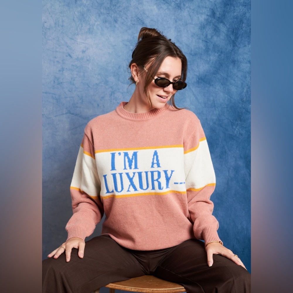 Gyles & George Women's Pink "I'm a Luxury" Sweater